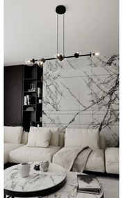 Lustră pe cablu ROSSI 6xE14/10W/230V negru/transparent