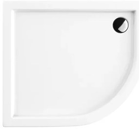 Cadita dus semirotunda Omnires Riverside alb 90x80 cm
