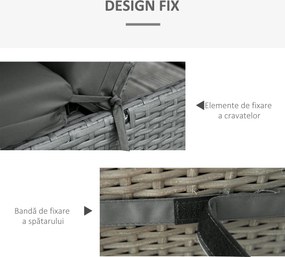 Outsunny Set 2 Perne pentru Scaune de Exterior cu Curele, Perne de Exterior Umplute cu Bumbac și Poliester, pentru Șezlonguri, Fotolii de Grădină, 196x55x8 cm, Gri Închis | Aosom Romania