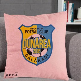 Perna Personalizata AFC Dunarea Calarasi 2005 Fotbal, 40x40 cm, Roz, Husa Detasabila, Perna Inclusa, BEKZ®