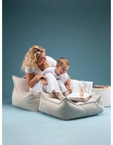 Fotoliu puf pentru copii crem cu tapițerie din catifea reiată Chair – Wigiwama