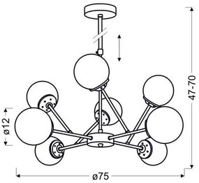 Lustră pe tijă BEST 8xE14/40W/230V