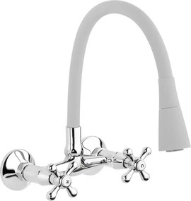 Baterie bucatarie cu pipa flexibila Invena Roma gri - crom