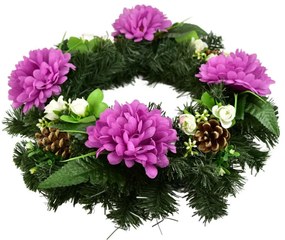 Cranach wreath Violet chrysanthemums, 35 cm