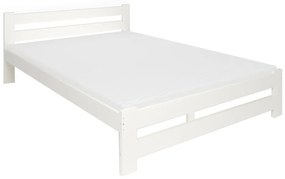 Supermobel Pat din lemn masiv EUREKA + saltea sandwich BOHEMIA + somiera GRATUIT, 120x200, alb