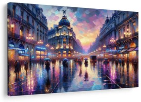 Tablou vedere picturală spre Parisul de seară
