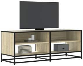 848890 vidaXL Dulap TV stejar sonoma, 120,5x40x46 cm, lemn prelucrat și metal