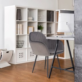 Fotoliu de design, ţesătură catifea gri, ZIRKON