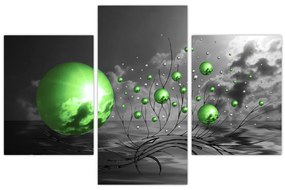 Tabloul bilelor verzi abstracte (90x60 cm)