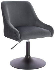 HR920N Scaun Grafit din Catifea cu Bază Neagră