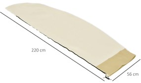Outsunny Husă pentru Umbrelă de Grădină Impermeabilă cu Fermoar si Șnur din Țesătură, 220x56x56 cm, Bej și Cafeniu | Aosom Romania