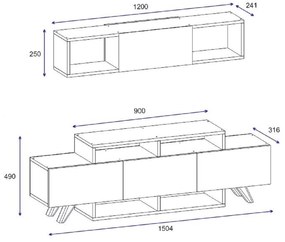 Mobilier living Duvabu (antracit) . 1095608