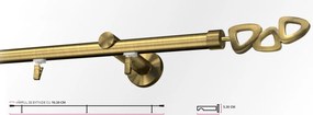 Galerie SIMPLA PRINDERE PERETE TEAVA PROFIL 19 MM -LILLET- AUR ANTIC (Alege marime: 400 cm)