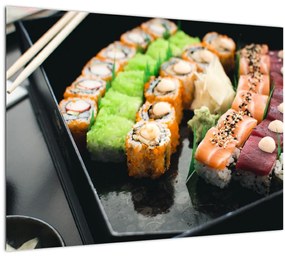 Tablou pe sticlă - Sushi (70x50 cm)