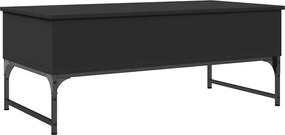 vidaXL Măsuță de cafea, negru, 100x50x40 cm, lemn prelucrat și metal