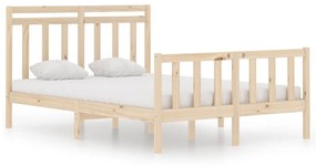 3105354 vidaXL Cadru de pat mic dublu, negru, 120x190 cm, lemn masiv