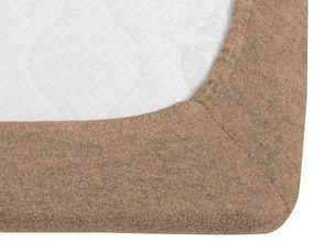 Cearsaf Frotir cu elastic 180 x 200 cm maro deschis