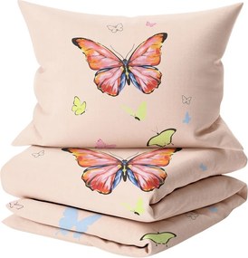 Lenjerie de pat din bumbac Culoare bej, ORANGE BUTTERFLY