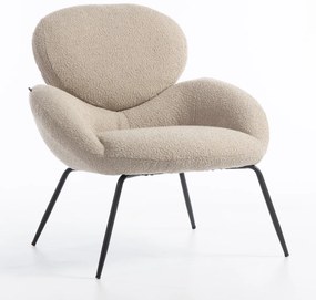 HR2045 Scaun Latte Boucle cu Bază Neagră