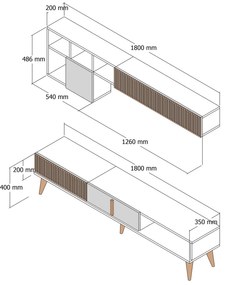 Mobilier living Michelle (Nuc + Crem). 1072955