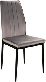 Scaun ATOM, gri/negru, stofa catifelata/metal, 44x39x93 cm
