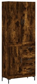 3196016 vidaXL Dulap înalt, stejar fumuriu, 69,5x34x180, lemn compozit