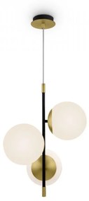 Pendul modern auriu 3 globuri albe din sticla opaca Nostalgia Maytoni