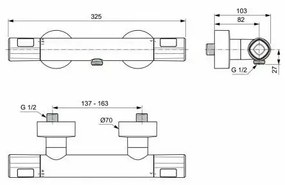 Baterie termostatica pentru dus Ideal Standard Ceratherm T100