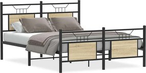 vidaXL Cadru pat fără saltea stejar sonoma 150x200 cm lemn prelucrat