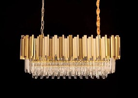 Lustra suspendata, Cristale de Sticla, Glamour Long Gold 90