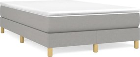 vidaXL Pat box spring cu saltea, gri deschis, 120x200 cm, textil