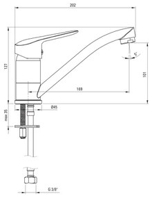 Deante BORO BMO_026M - Baterie pentru lavoar, 12,7 cm, crom lucios