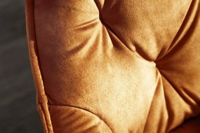 Set 2 scaune moderne Milano catifea galben mustar