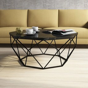 Măsuță de conferință Diamond Black Marble