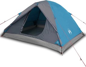 vidaXL Cort de camping cupolă pentru 3 persoane, albastru, impermeabil