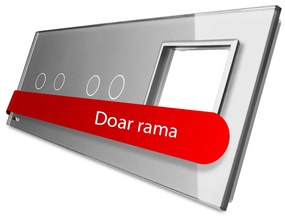 Panou intrerupator dublu+dublu+ priza Livolo din sticla