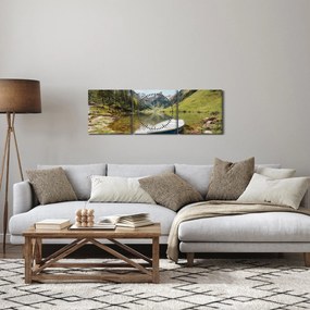 Tablou - Seealpsee, lac din Elveția (cu ceas) (90x30 cm)
