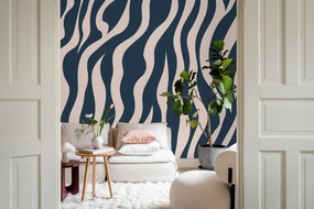 Fototapet, Zebra Lines, Blue &amp; Pink, Rebel Walls
