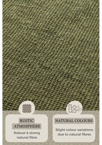 Covor tip traversă kaki din iută 80x200 cm Bouclé – Hanse Home