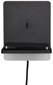 Aplică de perete negru-mat LED cu intensitate reglabilă Fairfield – Trio