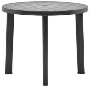 vidaXL Masă de grădină, antracit, 89 cm, plastic