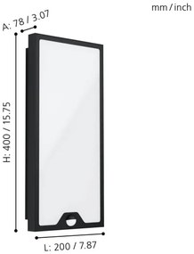 Aplică LED de exterior cu senzor CASAZZA LED/16W/230V IP44 Eglo 99521