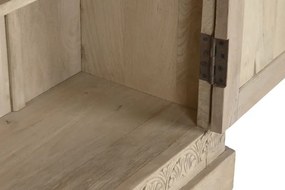 Dulap din lemn masiv de mango sculptat manual, finisaj antichizat, „Glory”