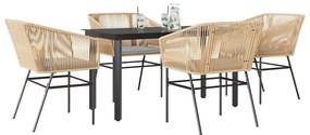 vidaXL Set mobilier de grădină cu perne 5 piese maro sticlă polirattan