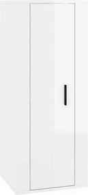 vidaXL Dulap TV montat pe perete, alb extralucios, 40x34,5x100 cm