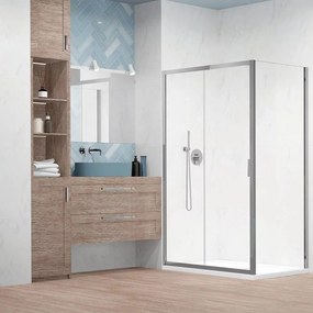 Pachet cabina de dus Alienta DWJ+S 120x90 cm, cadita pentru dus Laros D Compact alb si sifon cadita crom