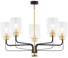 Jupiter 1882 - Candelabru pe tijă CERES 5xE27/15W/230V auriu/negru