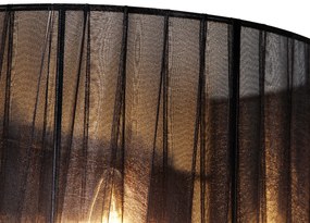 Lampă de perete clasică crom cu umbră neagră - Ann-Kathrin 2