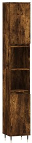 831529 vidaXL Dulap de baie, stejar afumat, 30x30x190 cm, lemn prelucrat