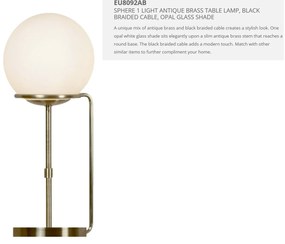 Veioza / Lampa de masa deosebita design vintage Sphere EU8092AB SRT